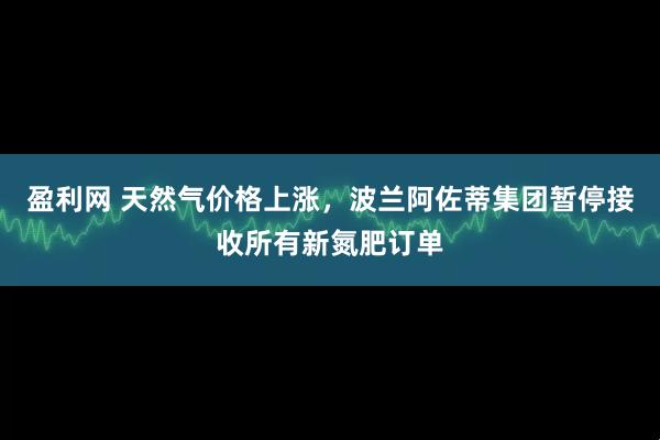 盈利网 天然气价格上涨，波兰阿佐蒂集团暂停接收所有新氮肥订单