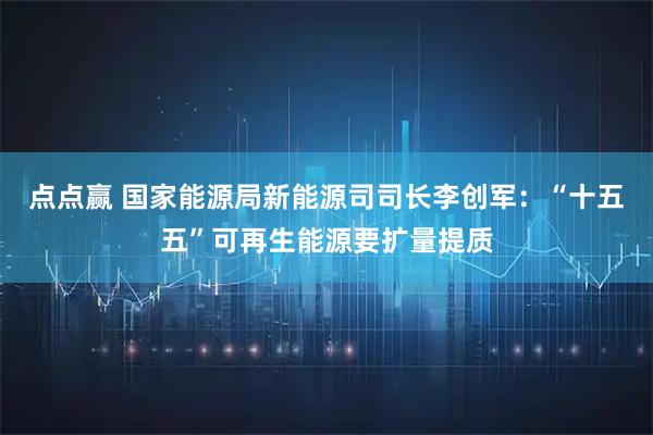 点点赢 国家能源局新能源司司长李创军：“十五五”可再生能源要扩量提质